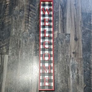 Buffalo Plaid Welcome Sign For Front Door 47"